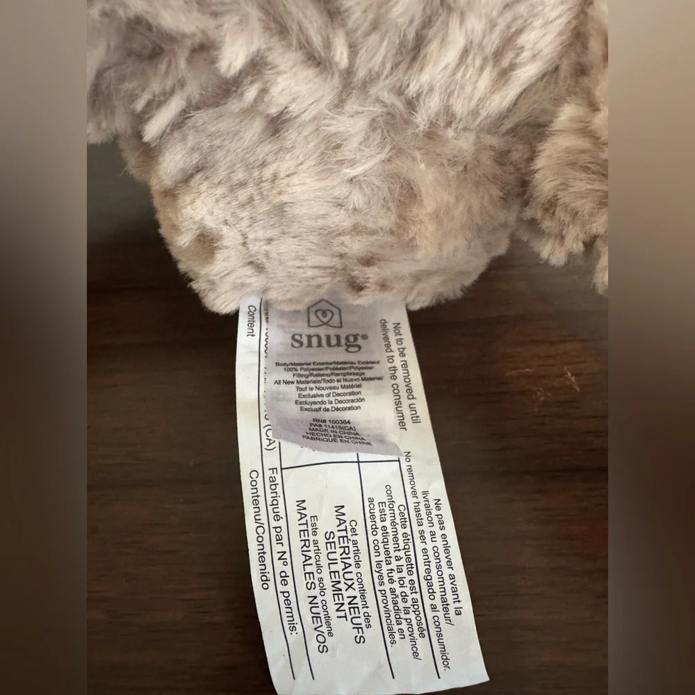 SNUG Plush Snuggle Tan BEAR Security Lovey Baby Toy 11” NEW - Picture 3 of 5